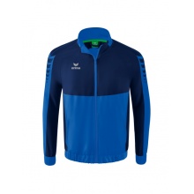 Erima Präsentationsjacke Six Wings (100% Polyester, Stehkragen, ohne Innenfutter) royalblau/navyblau Jungen